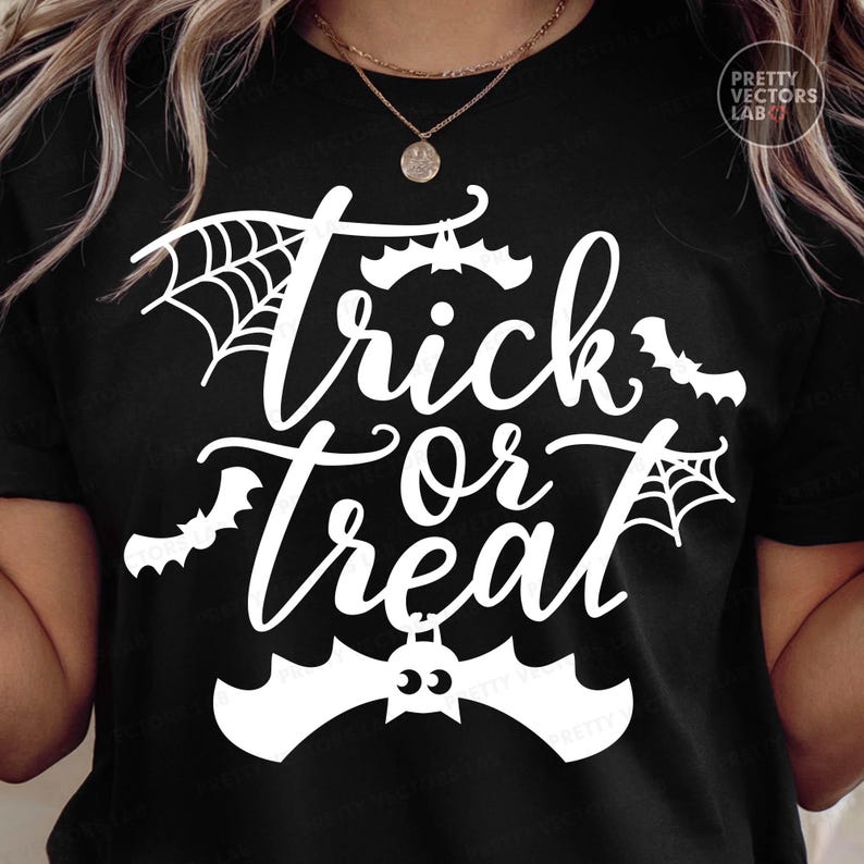 Trick or Treat SVG, Halloween Laser Cut Files, Spooky Sign Svg Png, Door Hanger Svg Png, Halloween Porch Decor, Glowforge Silhouette Cricut image 5