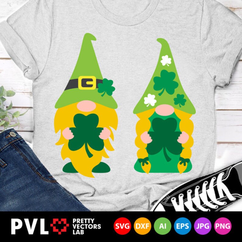 Download Irish Gnomes Couple Svg St. Patrick's Day Svg Dxf Eps | Etsy