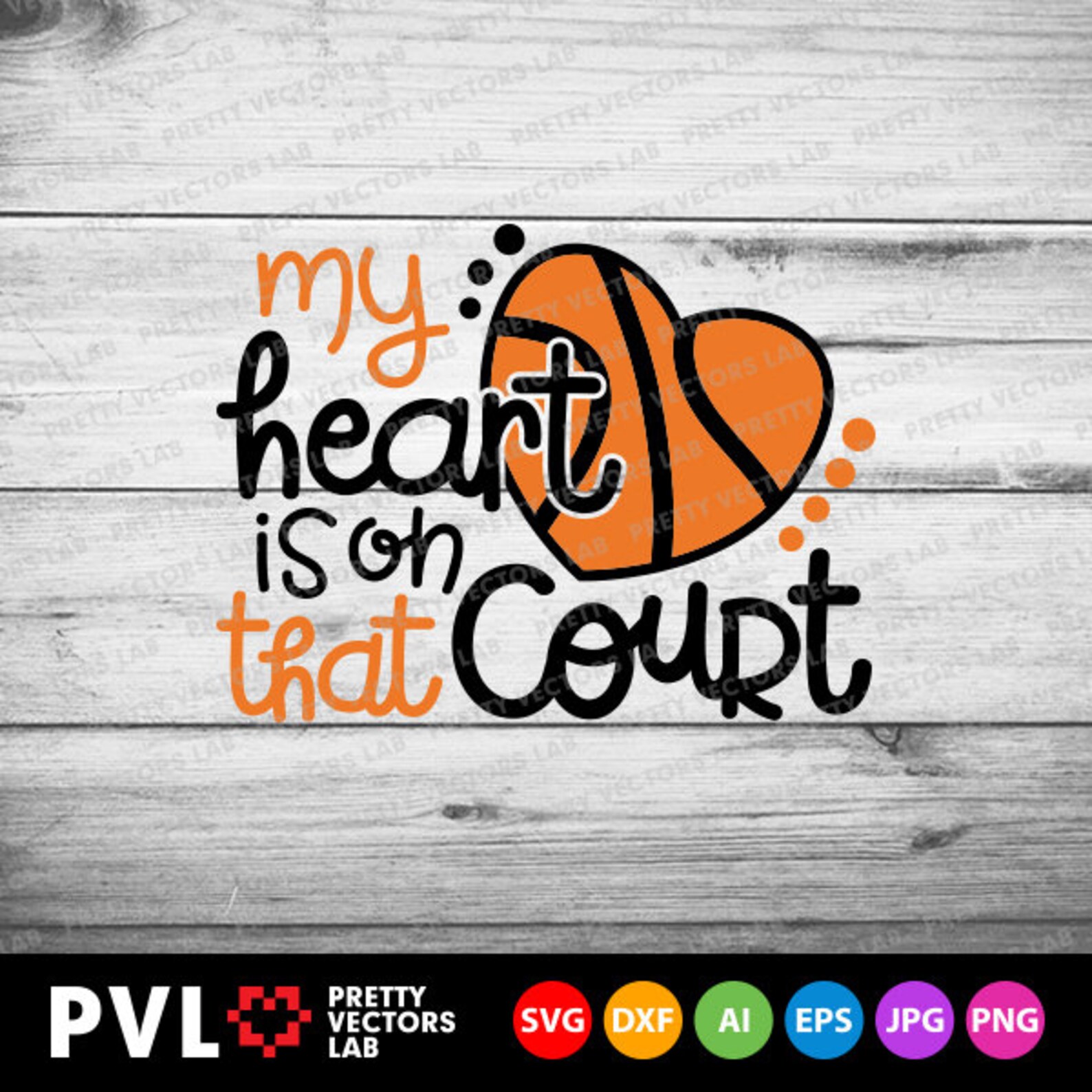 My Heart Is On That Court Svg Love Basketball Svg Basketball | Etsy