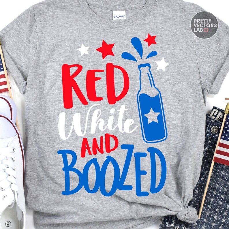 Rödvit och berusad PNG SVG, 4 juli Svg Png, rolig fjärde juli-grafik, Amerika, USA-skjortdesign, sublimering (digital nedladdning) bild 6