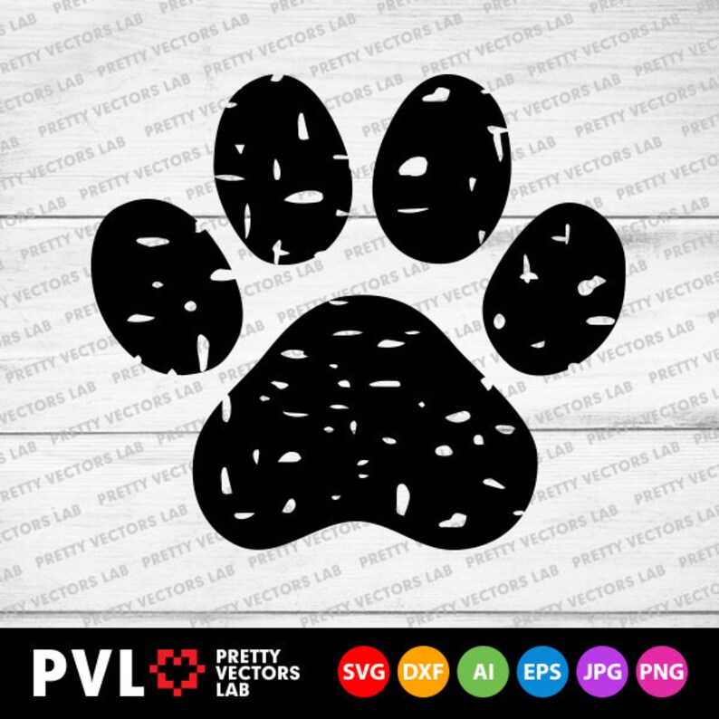 Download Grunge Paw Svg Distressed Paw Print Svg Dog Paw Svg Cat | Etsy