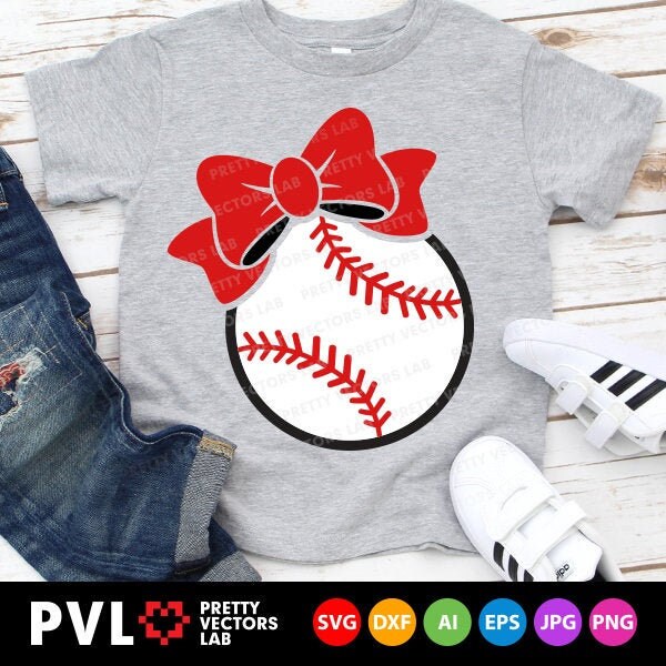 Baseball Bow Svg, Baseball Svg, Dxf, Eps, Png, Girl Baseball Cut Files, Cheer Sister Shirt Design, Proud Sister Clipart, Silhouette, Cricut