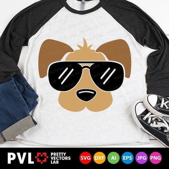 Dog Face Svg Cute Puppy Svg Puppy With Sunglasses Cut Files | Etsy