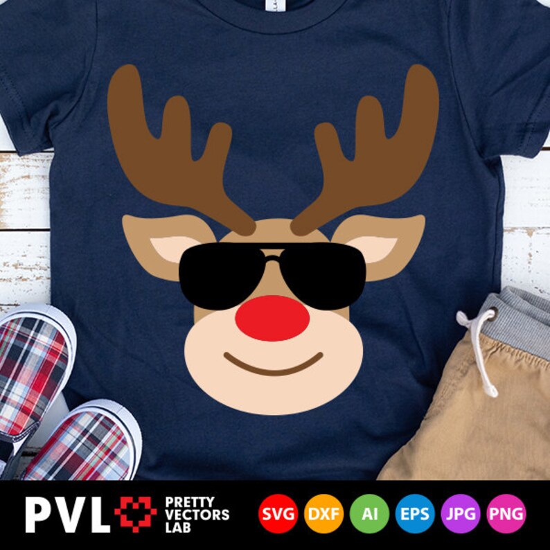 Download Reindeer with Sunglasses Svg Christmas Svg Boy Reindeer Svg | Etsy