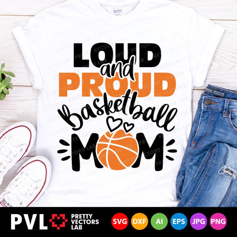 Högljudd och stolt basketmamma Svg, basket Svg, kärleksbasket klippfiler, Cheer Mama Svg, Dxf, Eps, Png, sportcitat, silhuett Cricut bild 2
