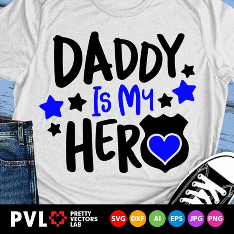 Download Daddy Is My Hero Svg Father's Day Svg Dad Svg Police | Etsy
