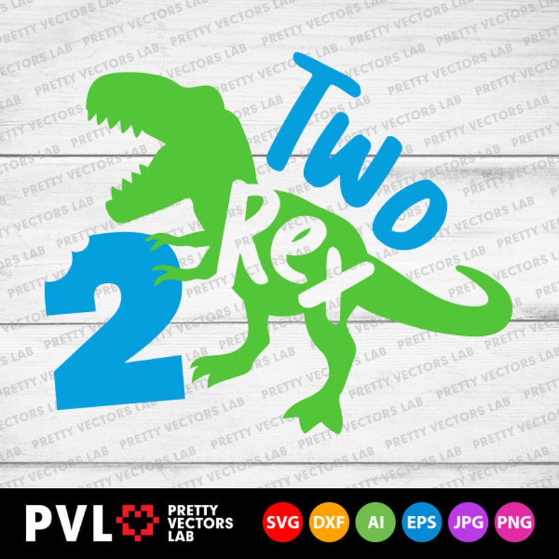Download Two Rex Svg 2nd Birthday Svg Dinosaur Birthday Svg Dxf Eps ...