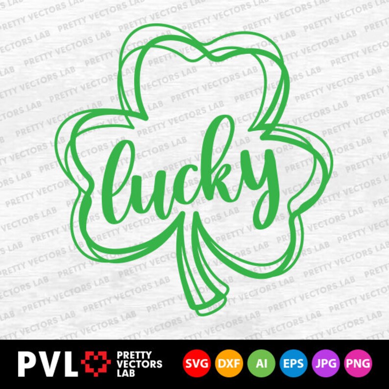 Lucky Shamrock Svg St Patricks Day Svg Cute Clover Svg Etsy