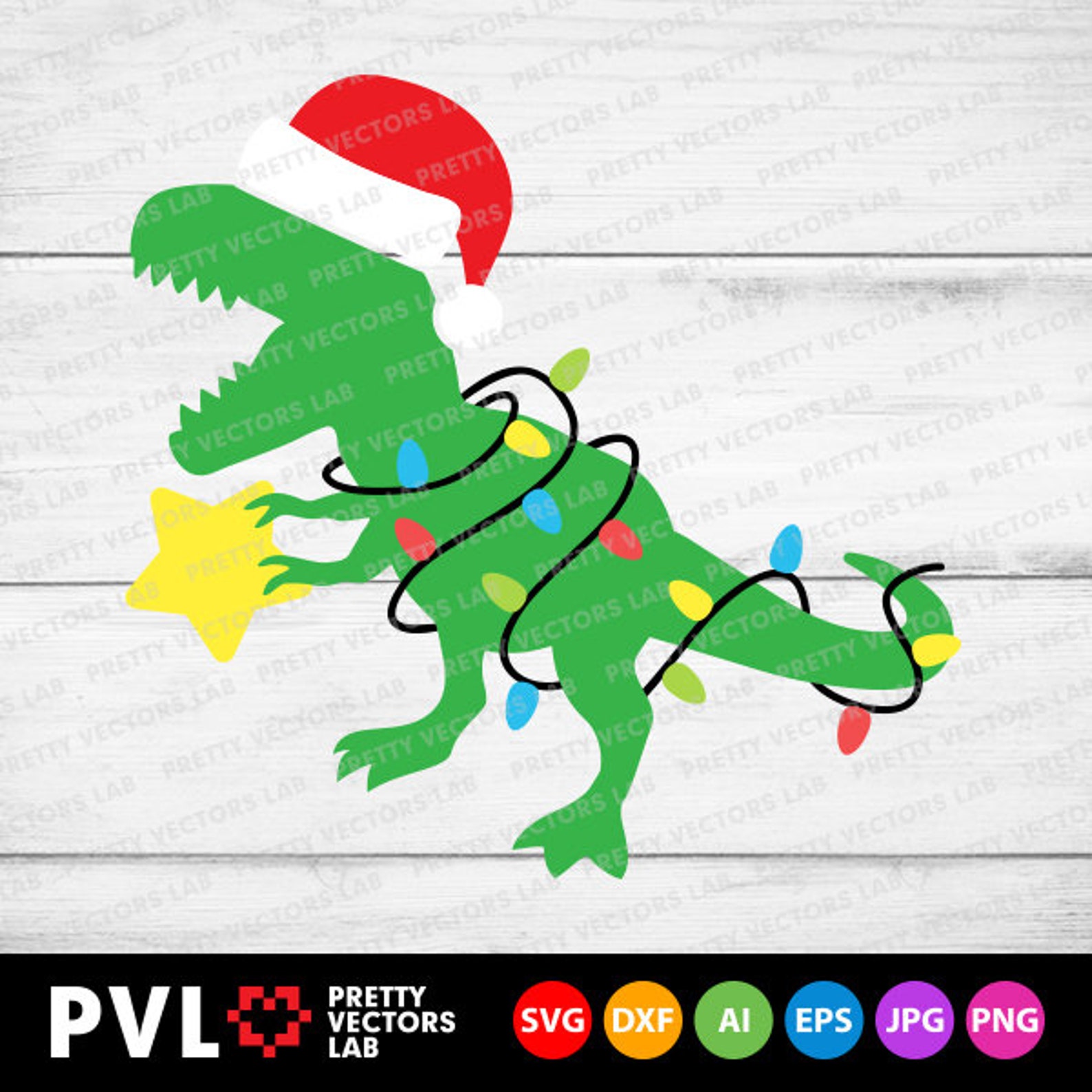 Christmas Dinosaur Svg Santa T-Rex Svg Holiday Dino with | Etsy