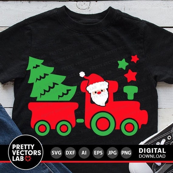 Christmas Train Svg, Santa Svg, Christmas Tree Svg Dxf Eps Png, Funny Christmas Cut Files, Kids Shirt Design, Holiday Svg, Silhouette Cricut