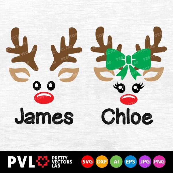 Reindeer with glasses Svg Cool Reindeer face svg for Cricut Silhouette Christmas SVG for boys Commercial Use cut files Reindeer Clipart