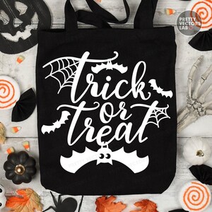 Trick or Treat SVG, Halloween Laser Cut Files, Spooky Sign Svg Png, Door Hanger Svg Png, Halloween Porch Decor, Glowforge Silhouette Cricut image 7