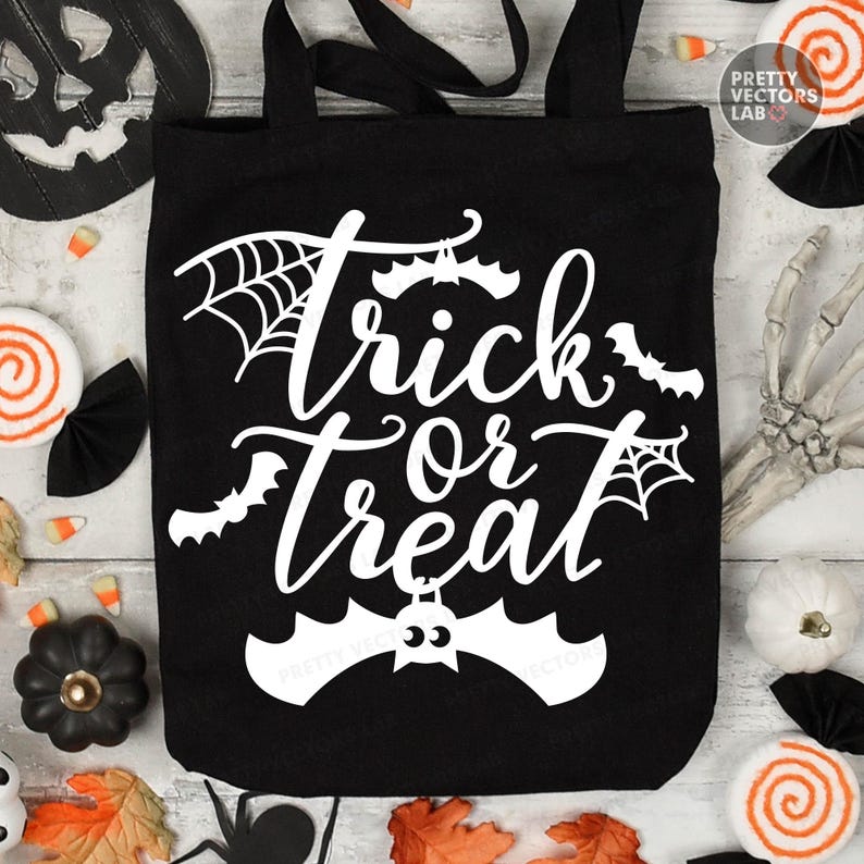 Trick or Treat SVG, Halloween Laser Cut Files, Spooky Sign Svg Png, Door Hanger Svg Png, Halloween Porch Decor, Glowforge Silhouette Cricut image 7