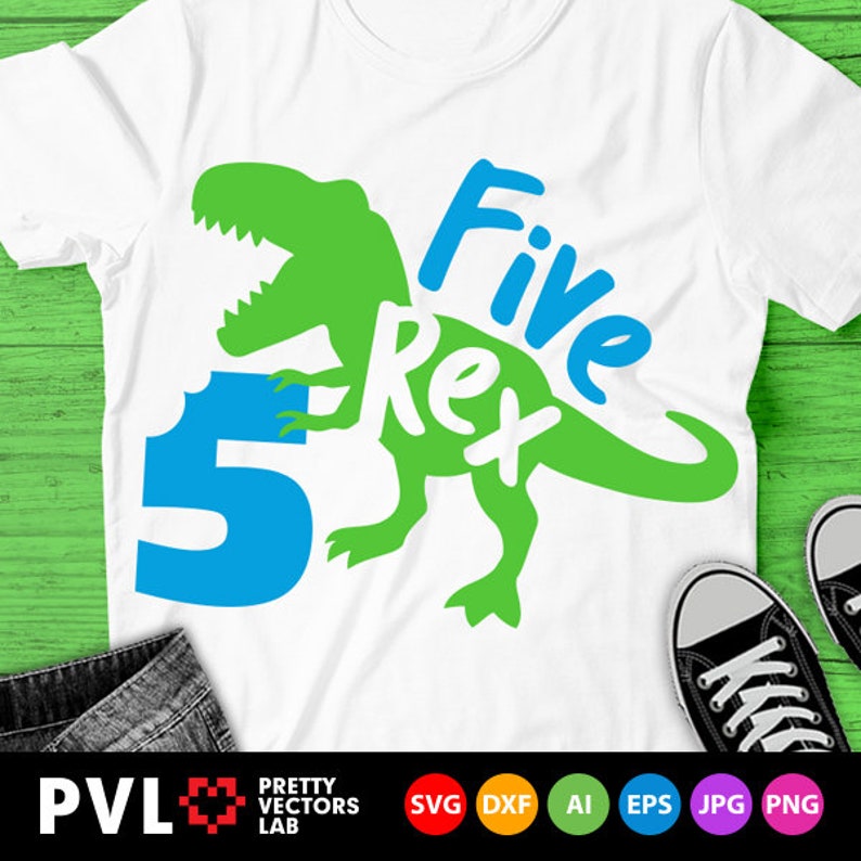 Download Five Rex Svg 5th Birthday Svg Dinosaur Birthday Svg Dxf ...