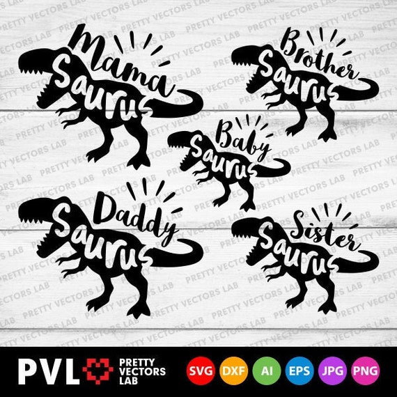 Download Dinosaur Family Svg T Rex Bundle Svg Dxf Eps Png Mama Etsy