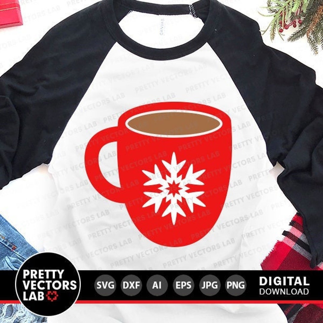 Hot Cocoa Svg, Hot Chocolate Mug Svg, Winter Cut Files, Christmas Svg