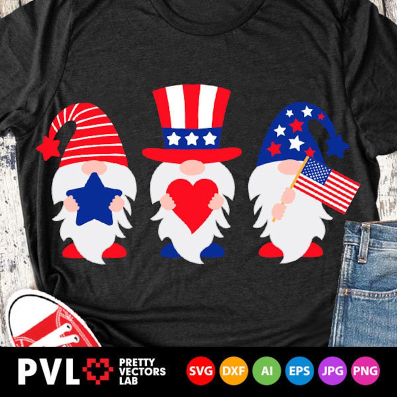 Download Patriotic Gnomes Svg 4th of July Svg American Gnome Cut | Etsy