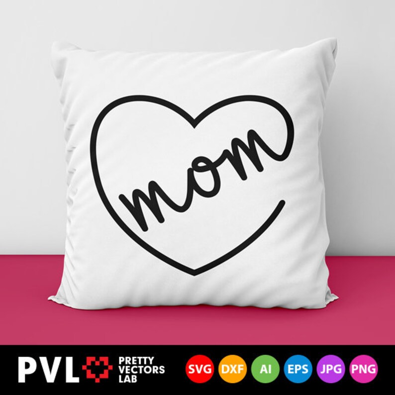 Mors dag Svg, Mamma Svg, Mors hjärta Svg, Kärlek Mamma Svg Dxf Png, Mammas söta design, Mors tröjdesign, Silhuett, Cricut Cut-filer bild 5