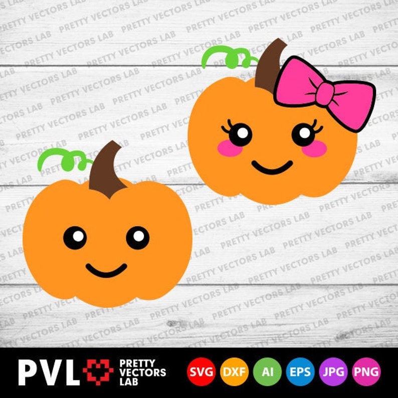 Download Cute Pumpkins Svg Halloween Svg Boy & Girl Pumpkin Svg Dxf ...