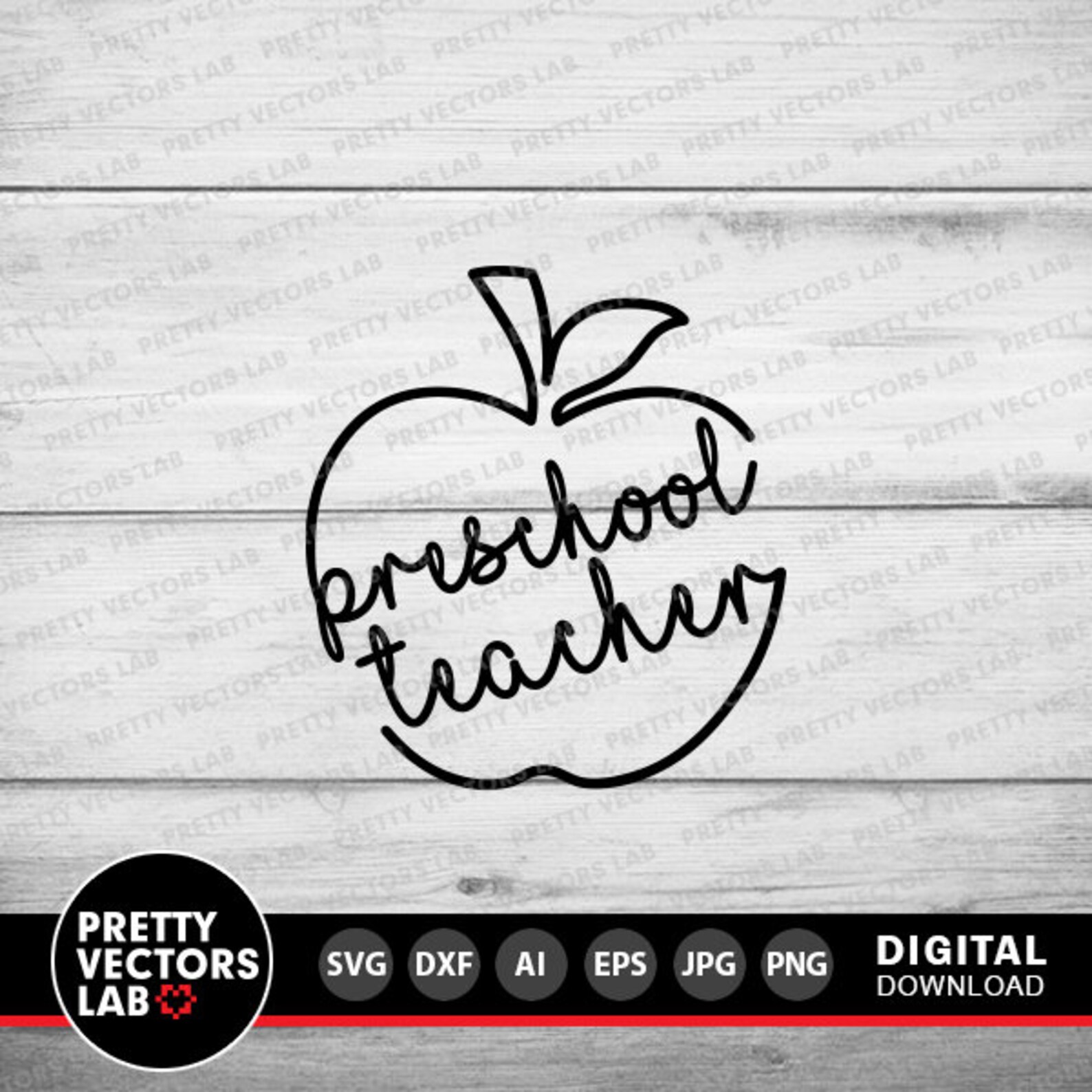 Preschool Teacher Svg, Apple Svg, Back to School Cut Files, Teacher Svg ...