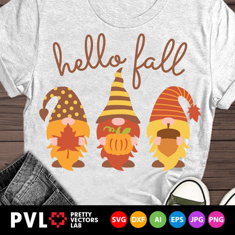 Download Fall Gnomes Svg Hello Fall Svg Autumn Gnomes Svg | Etsy