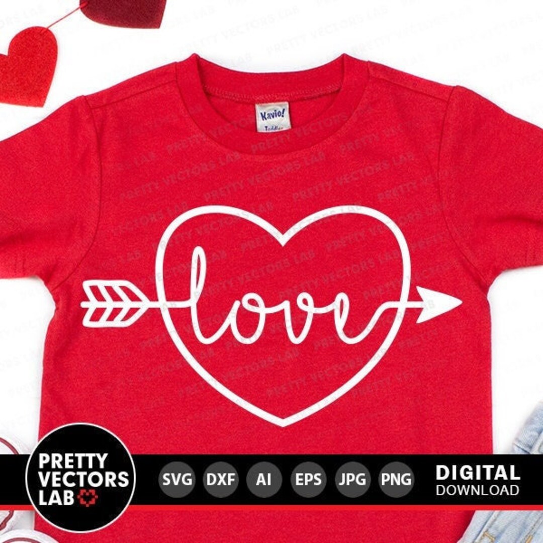 Love Svg, Valentine's Day Cut Files, Heart and Arrow Svg, Valentine Svg ...