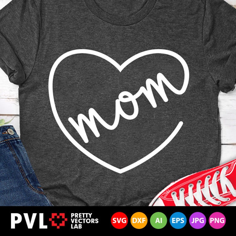 Mors dag Svg, Mamma Svg, Mors hjärta Svg, Kärlek Mamma Svg Dxf Png, Mammas söta design, Mors tröjdesign, Silhuett, Cricut Cut-filer bild 2