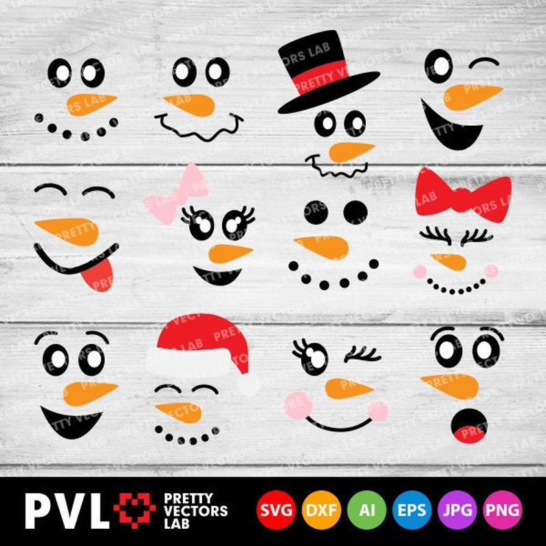 Download Snowman Faces SVG Snowman Svg Christmas Svg Christmas | Etsy