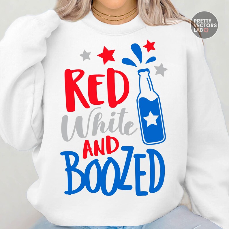 Rödvit och berusad PNG SVG, 4 juli Svg Png, rolig fjärde juli-grafik, Amerika, USA-skjortdesign, sublimering (digital nedladdning) bild 5