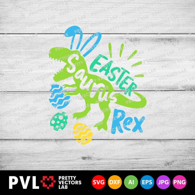 Easter Dinosaur Svg T-Rex Bunny Svg Happy Easter Cut Files | Etsy