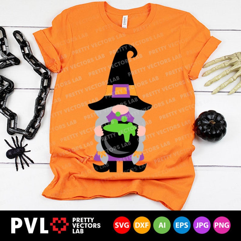 Download Halloween Gnome Girl Svg Halloween Svg Gnome with Cauldron ...