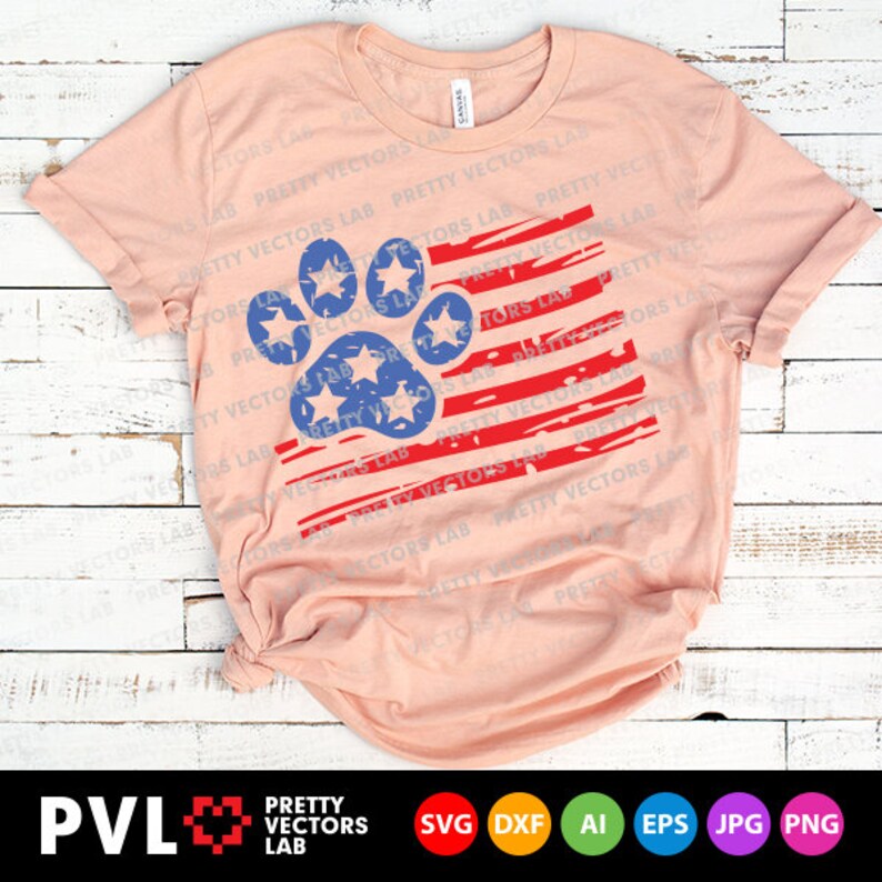 Download Paw Print American Flag Svg 4th of July Svg USA Grunge Paw ...