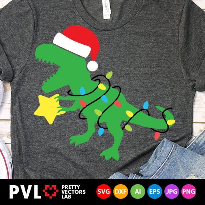 Download Christmas Dinosaur Svg Santa T-Rex Svg Holiday Dino with ...