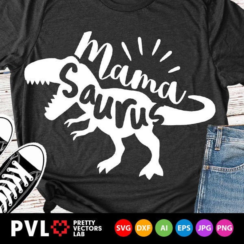 Download Mama Saurus Svg T-Rex Dinosaur Svg Dinosaur Mom Svg Dxf | Etsy