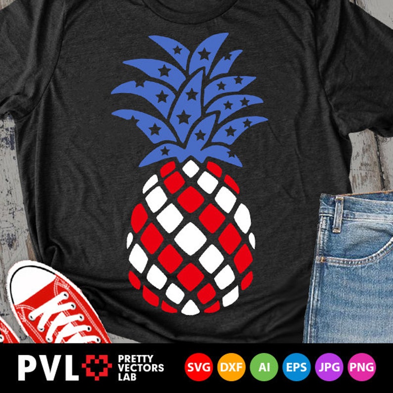 Download Patriotic Pineapple Svg 4th of July Svg American Flag | Etsy