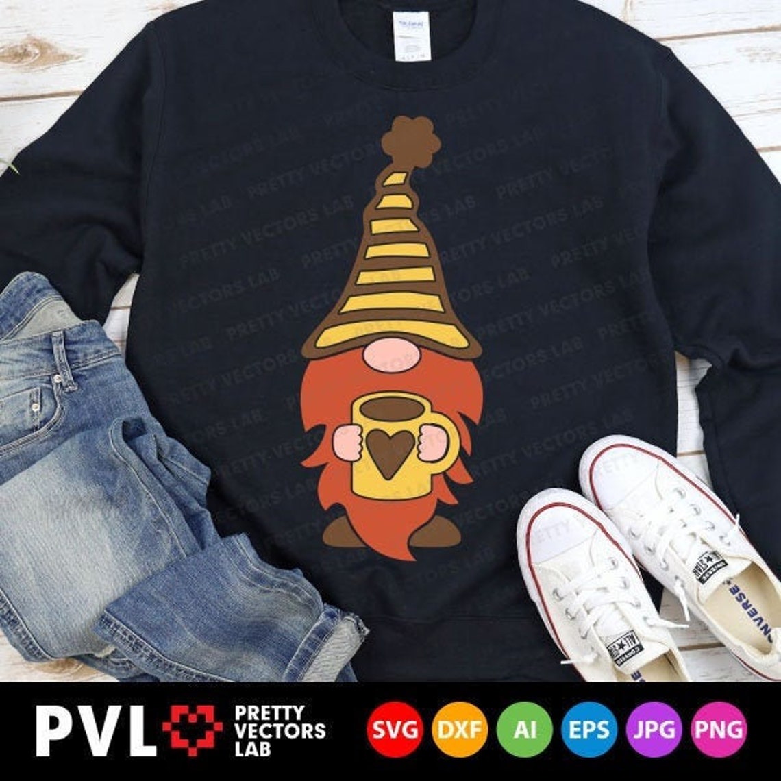 Download Gnome with Coffee Svg Coffee Gnome Cut File Coffee Lover ...