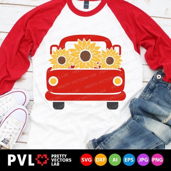 Download Sunflower Truck Svg Truck with Sunflowers Svg Fall Cut | Etsy