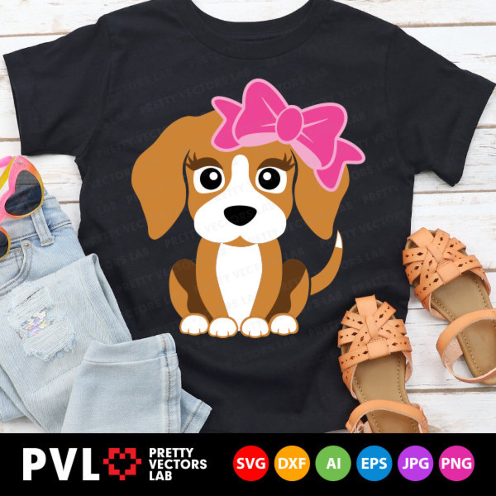 Cute Dog Svg Puppy With Bow Svg Dog Face Svg Dxf Eps Png - Etsy