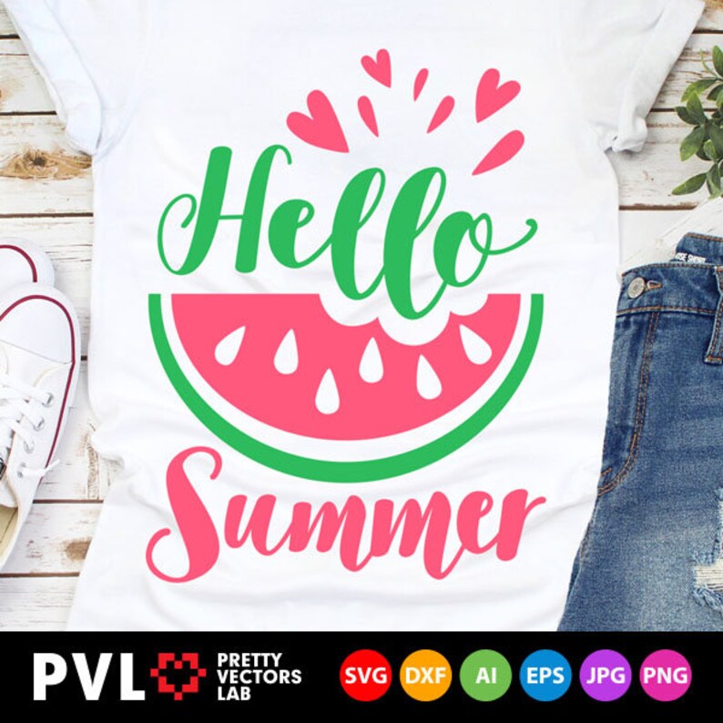 Download Hello Summer Svg Watermelon Svg Watermelon Clip Art | Etsy