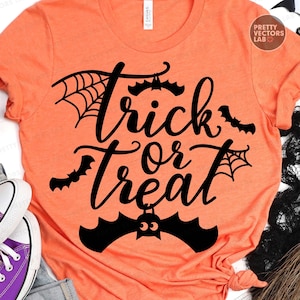 Trick or Treat SVG, Halloween Laser Cut Files, Spooky Sign Svg Png, Door Hanger Svg Png, Halloween Porch Decor, Glowforge Silhouette Cricut image 4