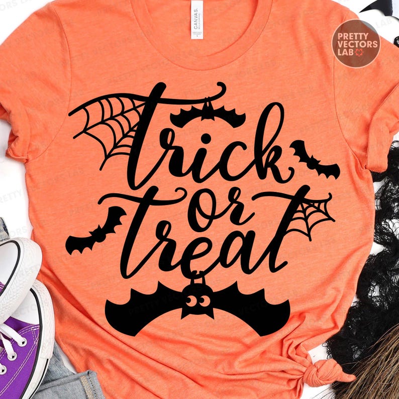Trick or Treat SVG, Halloween Laser Cut Files, Spooky Sign Svg Png, Door Hanger Svg Png, Halloween Porch Decor, Glowforge Silhouette Cricut image 4
