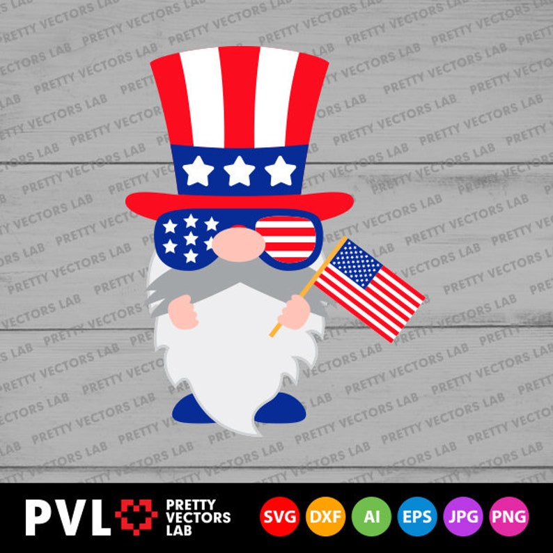 Download Patriotic Gnome Svg 4th of July Svg American Gnome with ...