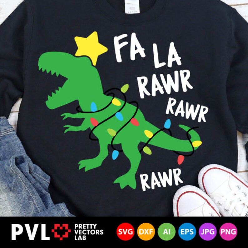 Download Christmas Dinosaur Svg Christmas T-Rex Tree Svg Fa La Rawr ...