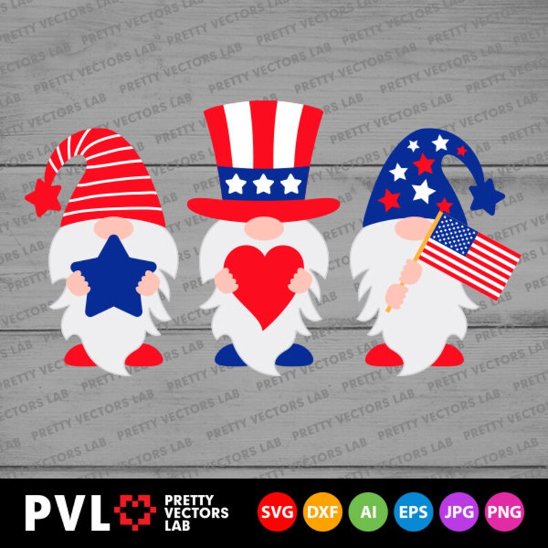Download Patriotic Gnomes Svg 4th of July Svg American Gnome Cut | Etsy