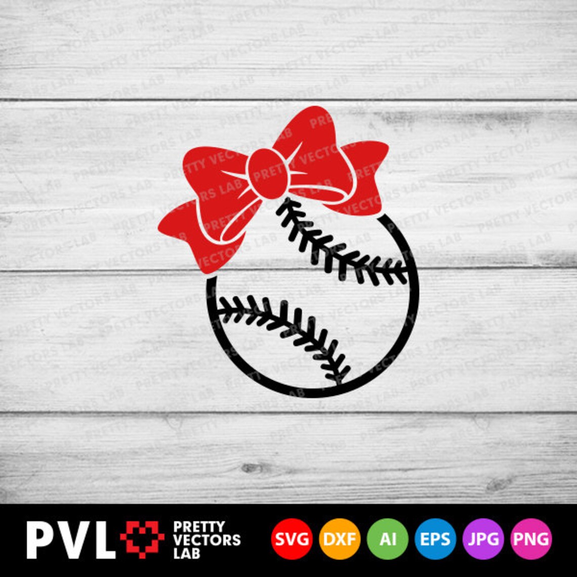 Baseball With Bow Svg, Baseball Svg, Dxf, Eps, Png, Girl Baseball Cut ...