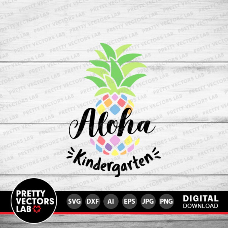 Aloha Kindergarten-Svg, Zurück zu Schulsvg, Lehrer-Svg, Dxf, Eps, Png, Schul-Shirt-Design, Kinder-Svg, Mädchen Erster Schultag Schnittdateien Bild 3