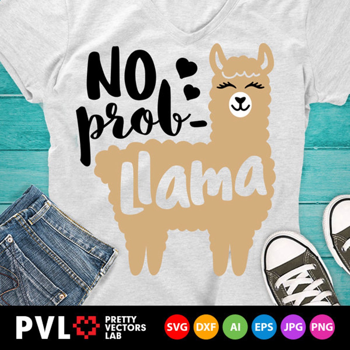 No Prob Llama Svg No Problem Llama Svg Funny Llama Quote Svg | Etsy