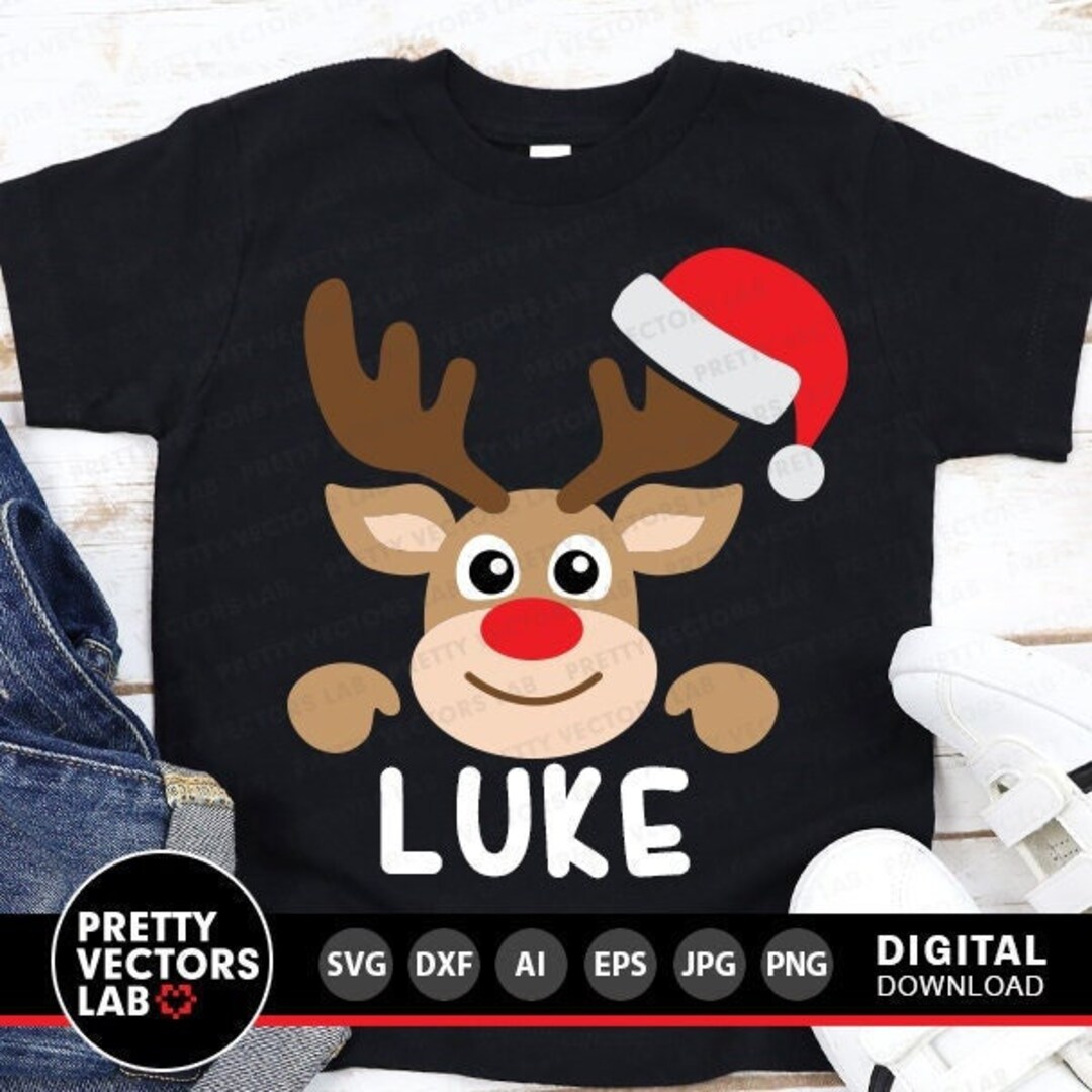 Christmas Svg, Boy Reindeer Svg, Reindeer Face Svg Dxf Eps Png, Kids ...