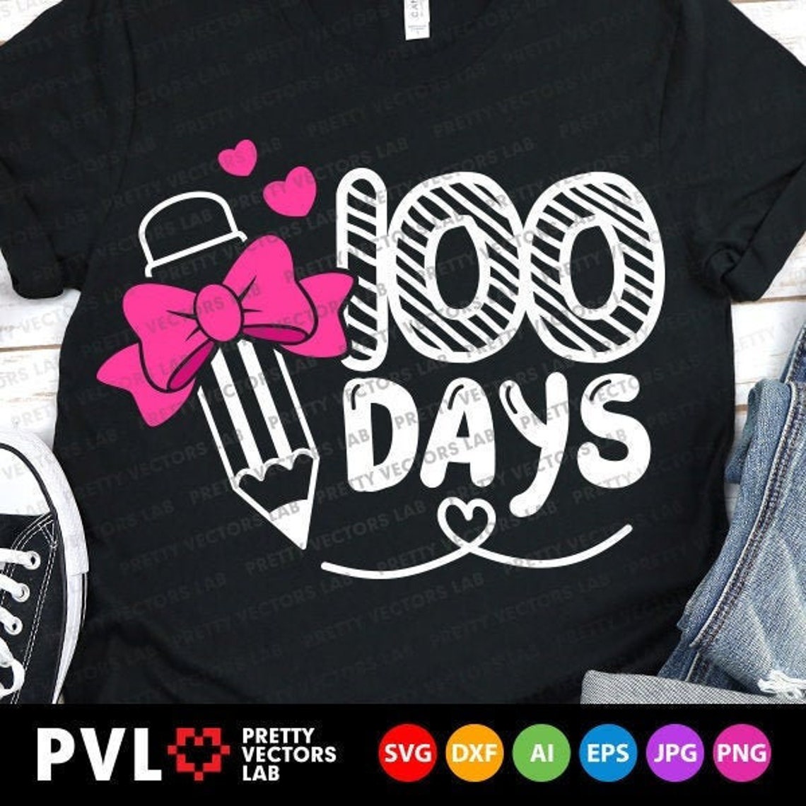 100 Days of School Svg 100th Day Svg Kids Shirt Design Etsy