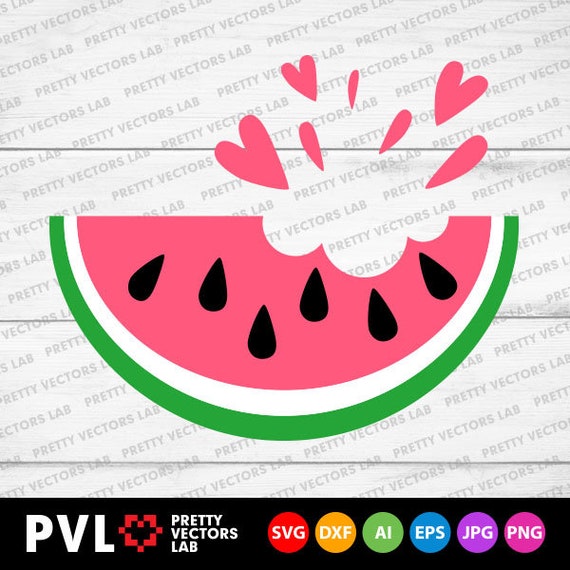Watermelon Svg Watermelon With Bite Taken Svg Pink Etsy